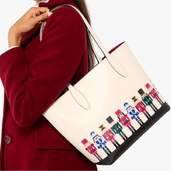 New Kate Spade Oh What Fun Nutcracker Tote Meringue Multi - Picture 4 of 6